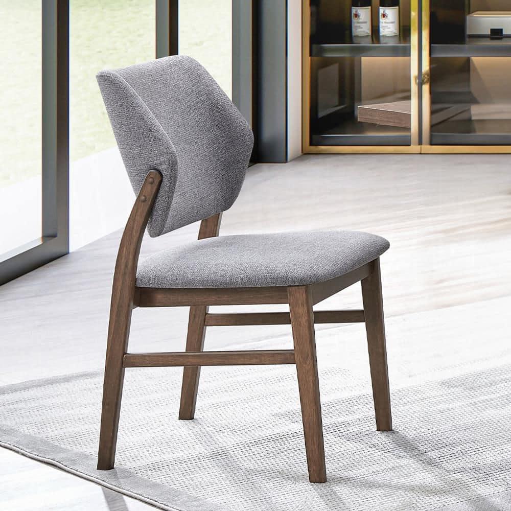 ACME Furniture Sarha Armless Side Chair In Light Gray And Walnut (Set Of 2)
