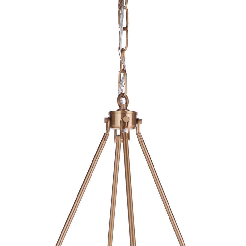 Larrson Satin Brass 8-Light Modern Minimalist Chandelier