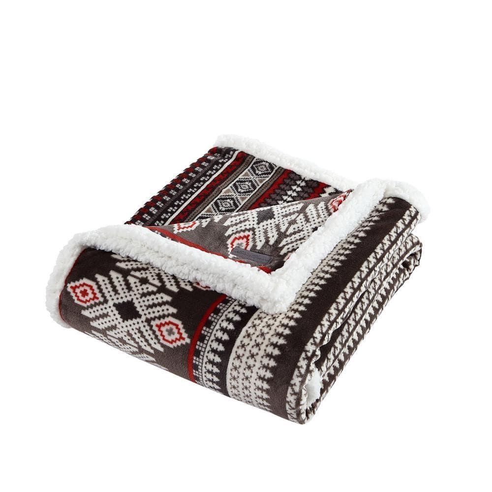 Eddie Bauer Eddie Bauer Printed Plush Fleece/Sherpa Throw Blankets