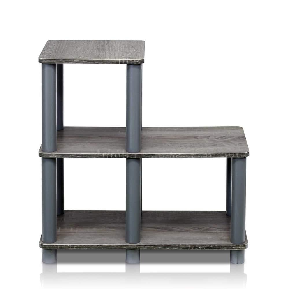 Furinno 14032GY / GY Turn - N - Tube Accent Decorative Shelf, French Oak / Grey