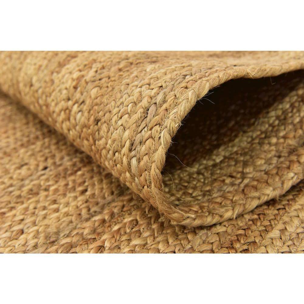 Unique Loom Braided Jute Collection Area Rug - Dhaka (5' 1" x 8' Rectangle Natural)