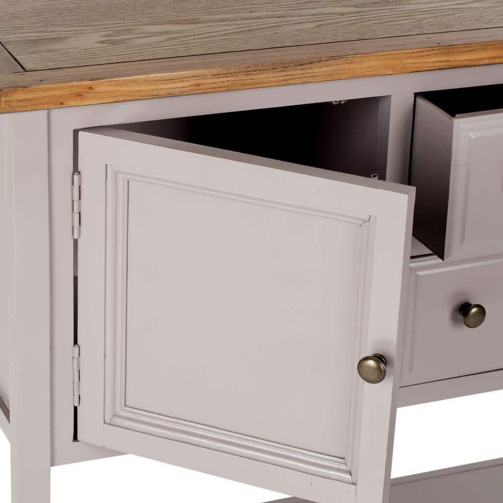 Charlotte Sideboard - Quartz Grey/Oak Top - Safavieh.