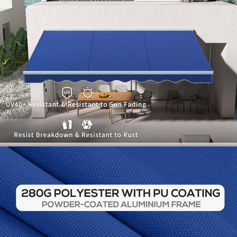 Outsunny Polyester Cover Retractable Patio Awning
