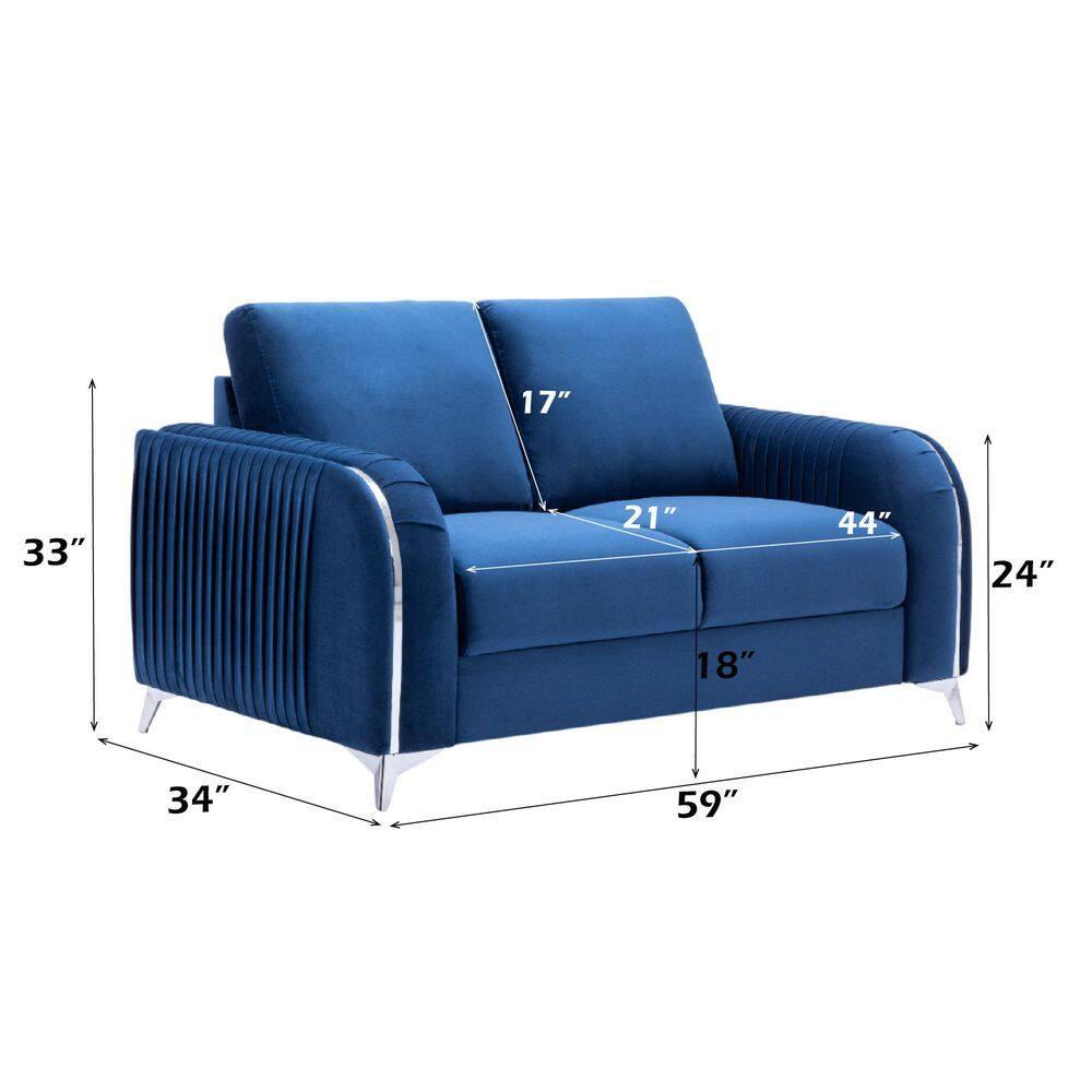 Acme Furniture 91" Wenona Sofa Blue Velvet
