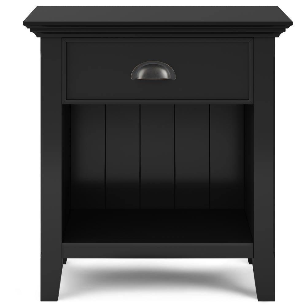 Simpli Home Acadian 24"W 1-Drawer Solid Wood Nightstand with Open Bottom Storage