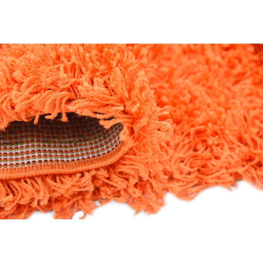 Unique Loom 2' 2 x 3' 1 Solid Shag Tiger Orange Area Rug