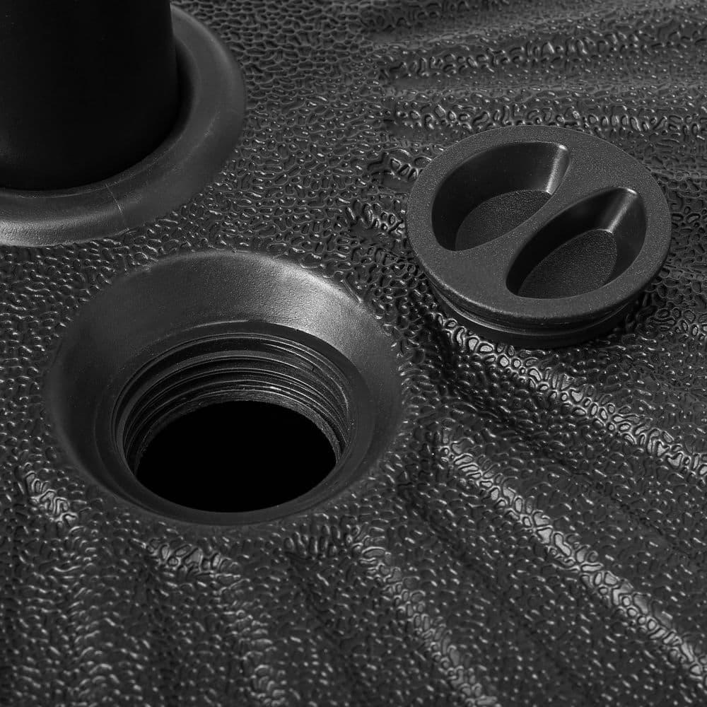 Black Round Fillable Plastic Patio Umbrella Base