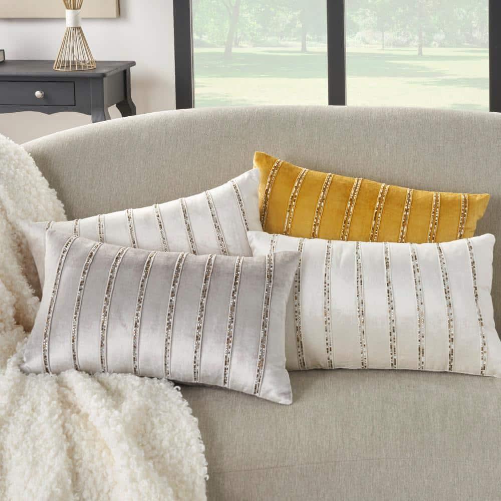 Mina Victory AZ217-012021 Sequined Cotton Blend;Viscose Throw Pillow