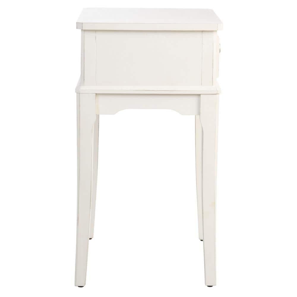 Opal 1 Drawer Accent Table - Distressed White - Safavieh.
