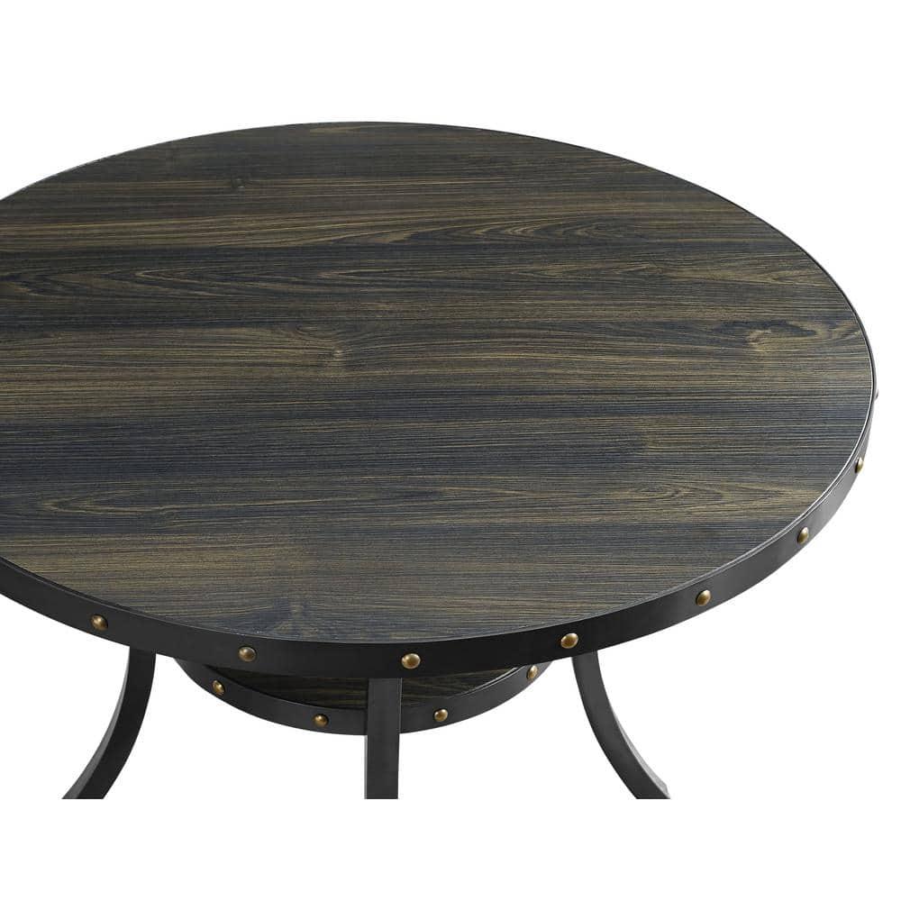 New Classic Furniture Crispin 48" Round Melamine Wood Dining Table in Gray