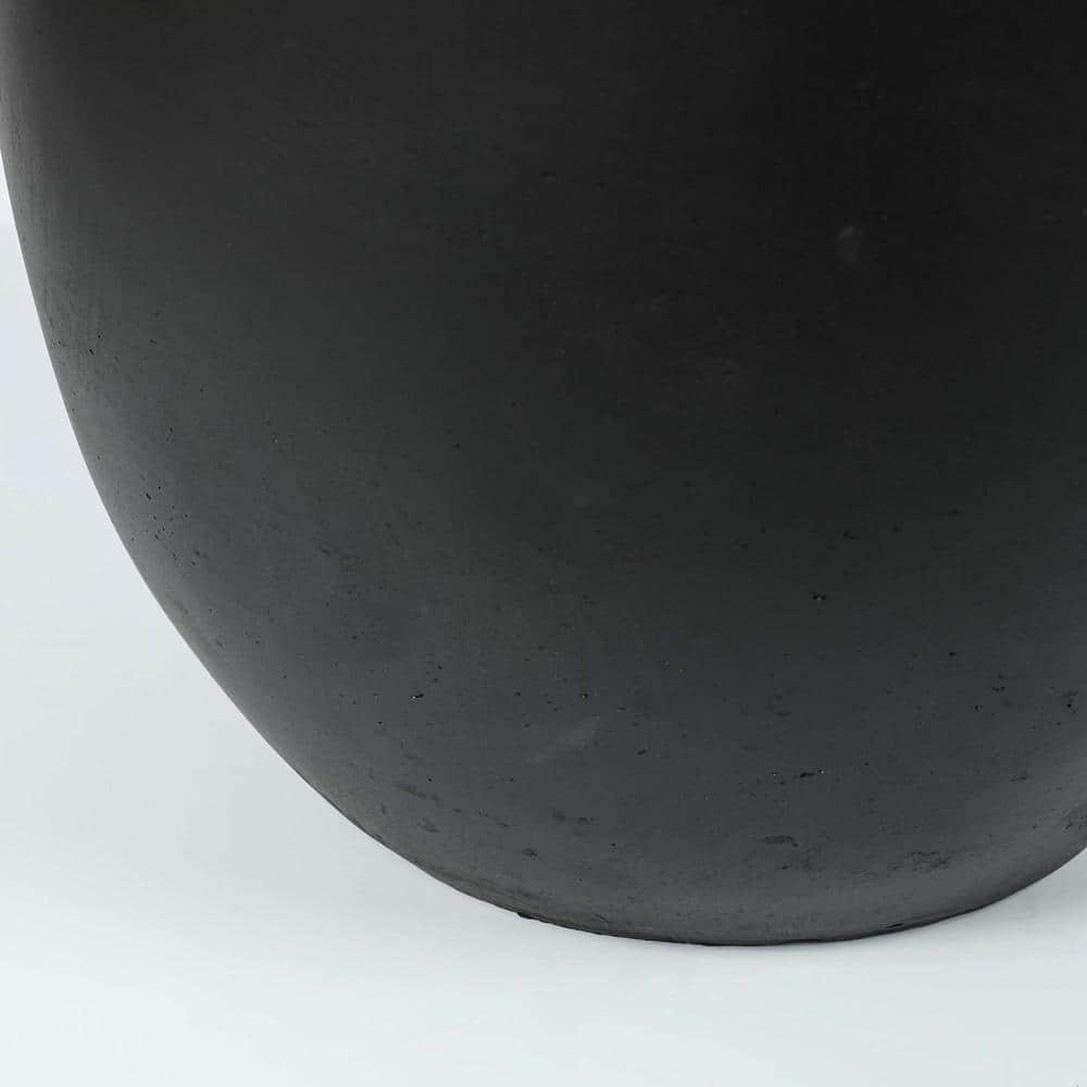 LuxenHome Round Tapered 12.2" H Flower Pot Planter Black