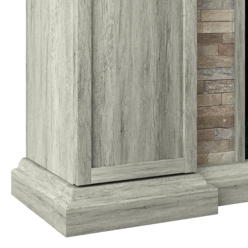 Festivo 70" Farmhouse Freestanding Electric Fireplace Light Gray