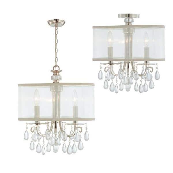 Three Light Chandelier In Minimalist Style 14 Inches Wide By 17 Inches High-Polished Chrome Finish    -Traditional Installation Crystorama Lighting