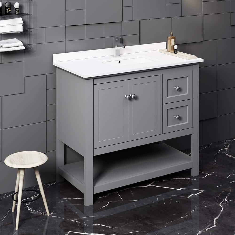 Fresca Manchester 42" Freestanding Single Sink Bathroom Vanity with Integrated Sink (Faucet Not Included)