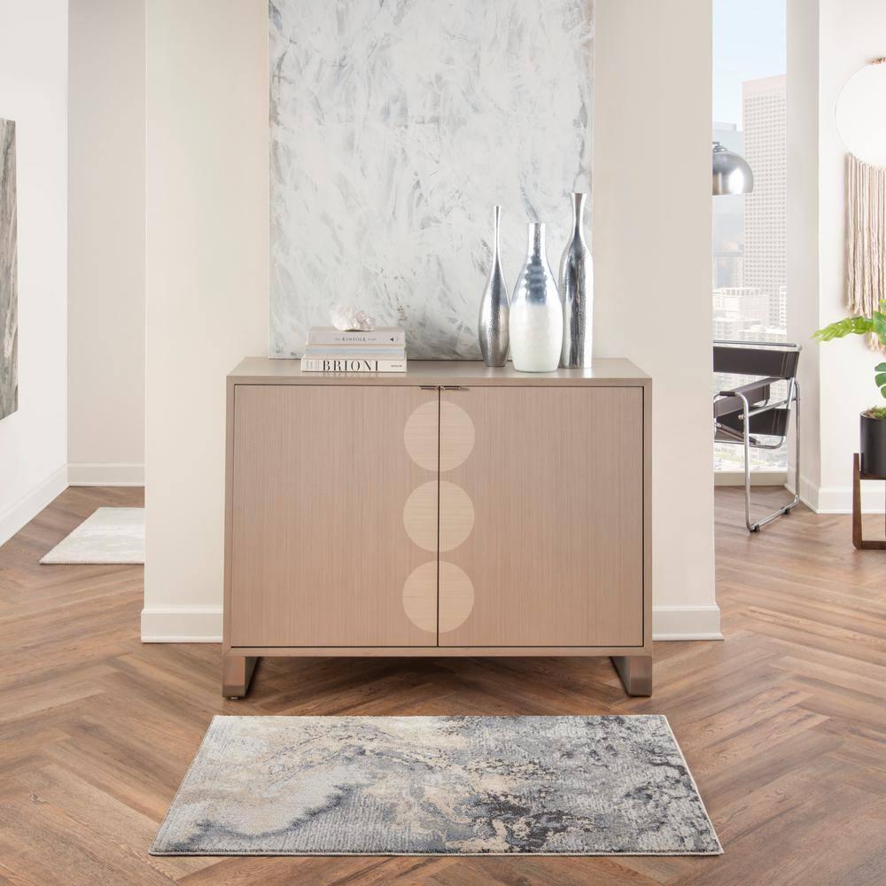 Nourison Maxell Modern Abstract Indoor Area Rug Grey 3' x 5'