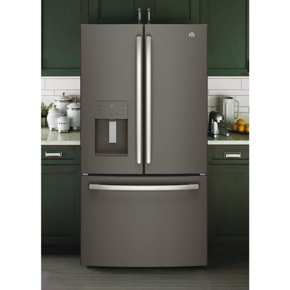 GE Appliances 25.5 Cubic Feet Energy Star Smudge-Resistant French Door Refrigerator with Water and Ice Dispenser
