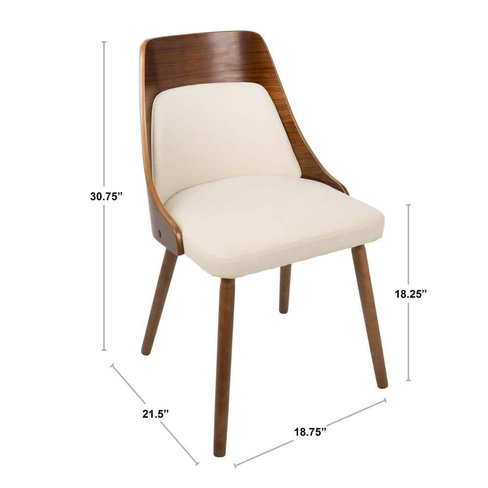LumiSource Cream Fabric, Walnut Legs Anabelle Chair