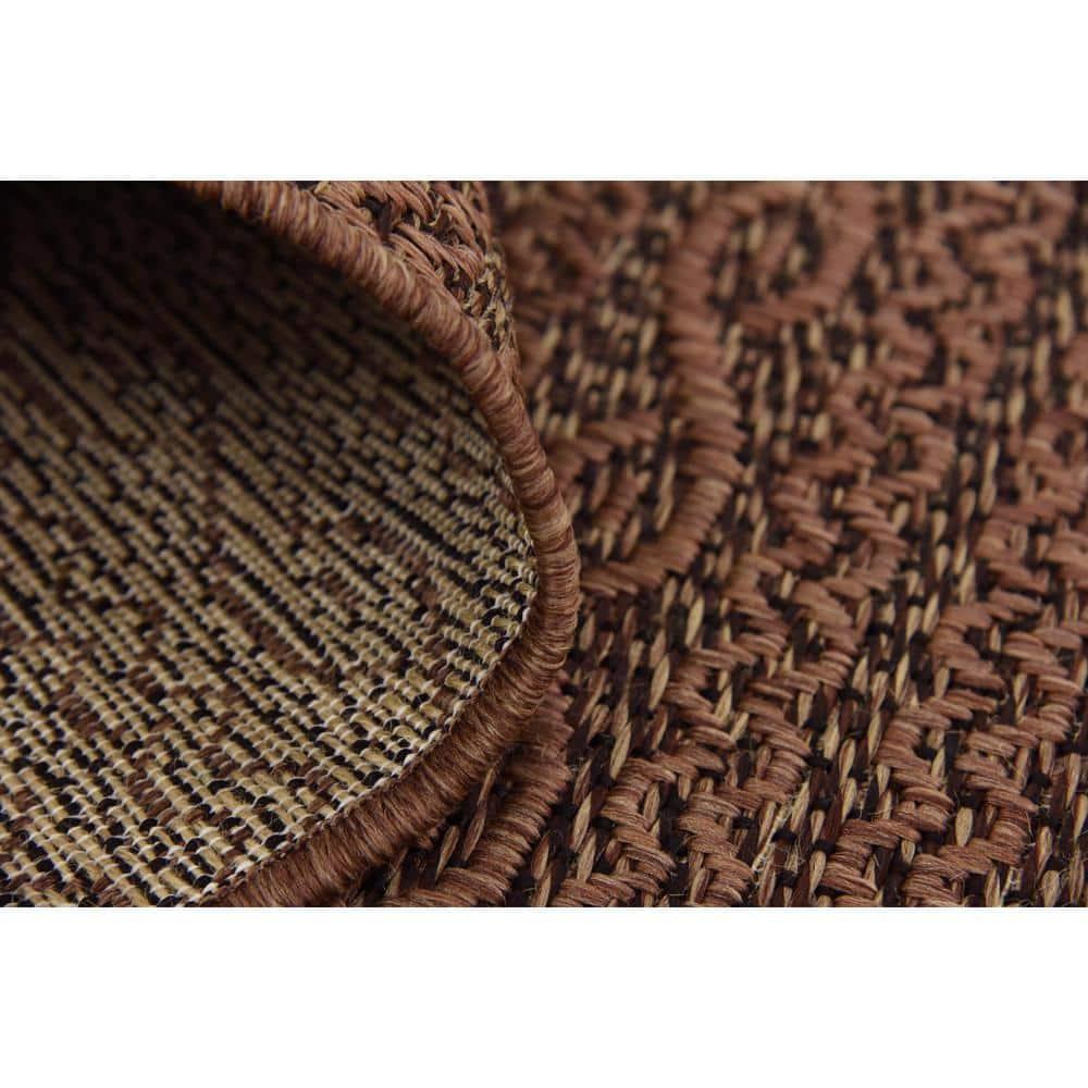 Unique Loom Outdoor Modern Collection Area Rug - Links (7' 1" x 10' Rectangle Brown/Black)