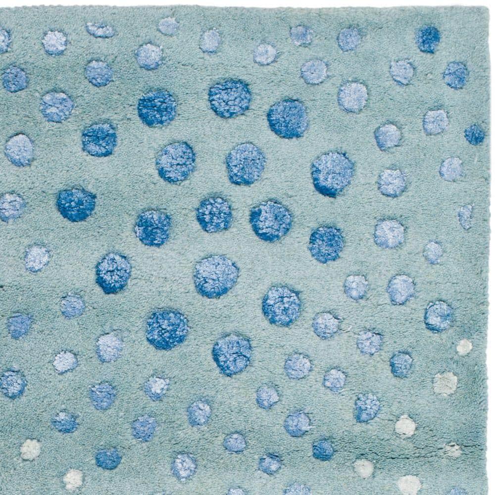 Safavieh Soho Iota 2 x 3 (ft) Tufted Wool Light Blue Rectangular Indoor Abstract Throw rug