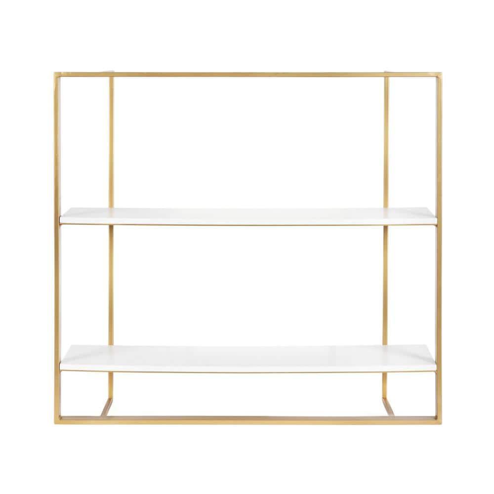 Kate & Laurel All Things Decor 24"x22" Kercheval Modern Wood Shelf Gold