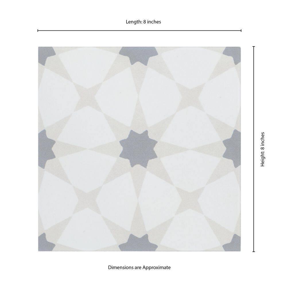 Amara 8" x 8" Encaustic Look Matte Porcelain Floor & Wall Tile
