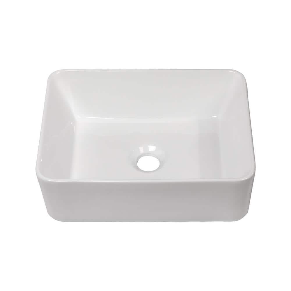 LEPUDAY LPD21VS14MP LEPUDAY 5.5'' White Ceramic Rectangular Bathroom Sink