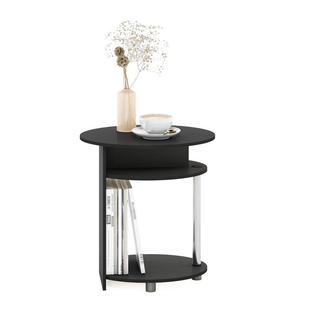 Furinno 3-Tier End Table Accent Sofa Side Coffee Table w/Open Storage Shelf,Americano