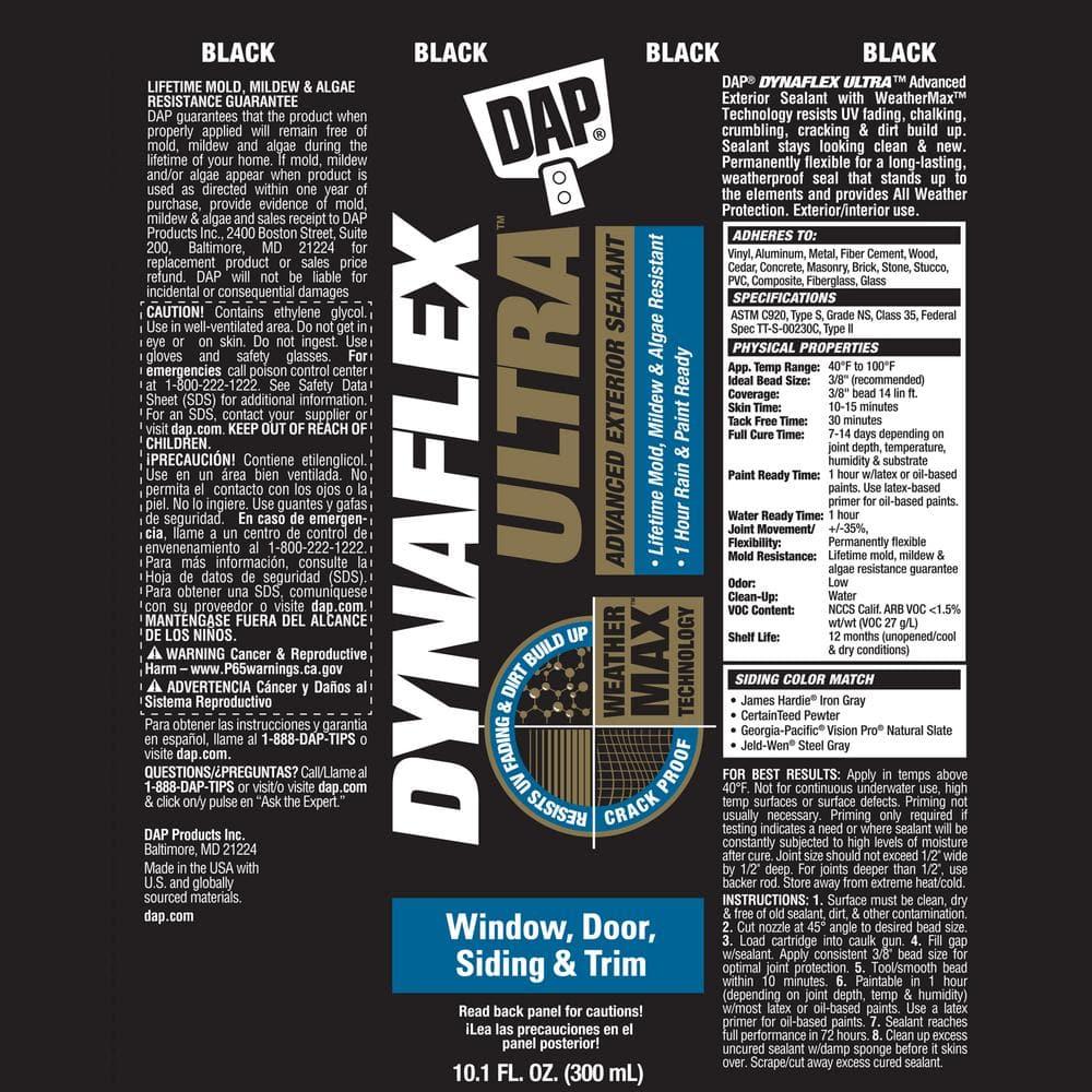 DAP Dynaflex Ultra Black Advanced Latex Waterproof Sealant 10.1 oz