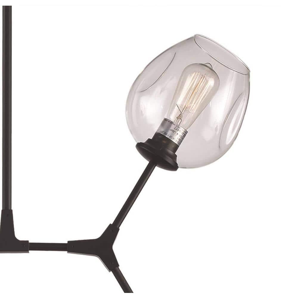 Trans Globe Lighting Pnd-2093 Quantum 8 Light 56" Wide Abstract Pendant - Black