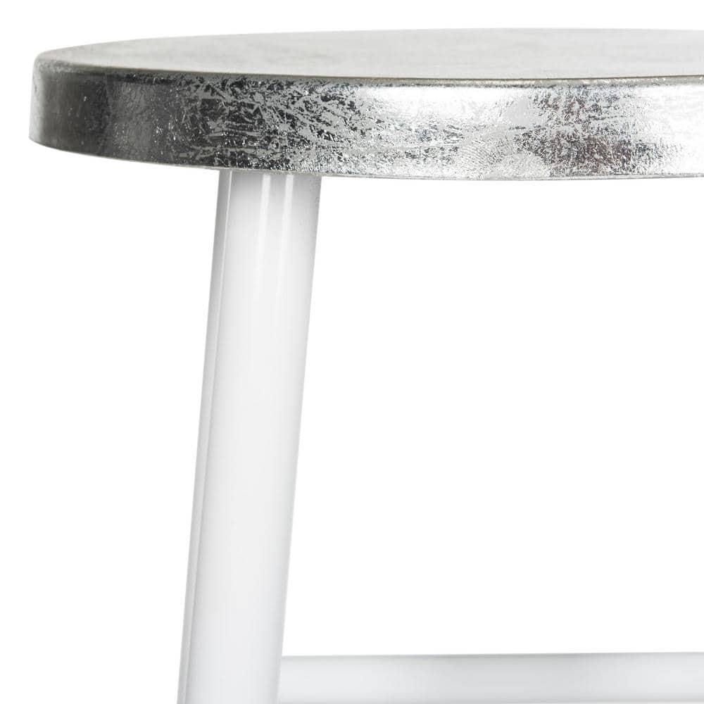 Kenzie 30''H Silver Dipped Bar Stool - FOX3212 - White - Safavieh Couture