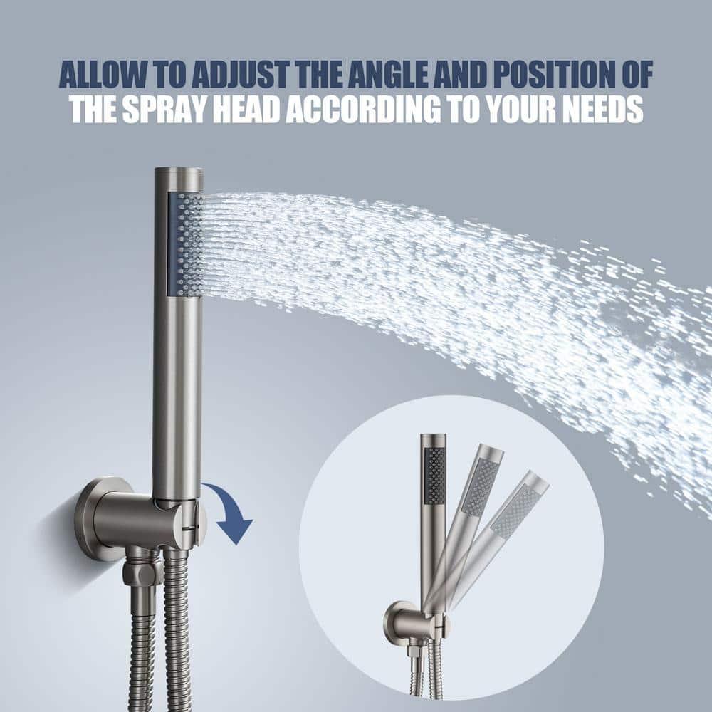 Pressure-Balanced Complete Shower System with 10-Inch Rain Shower Head, Handheld, Rough-in Valve