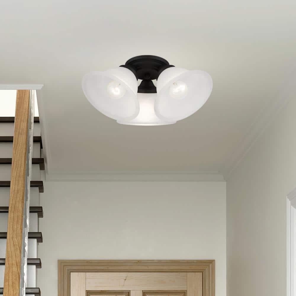 Livex Lighting Wynnewood 3 - Light Flush Mount in  Black