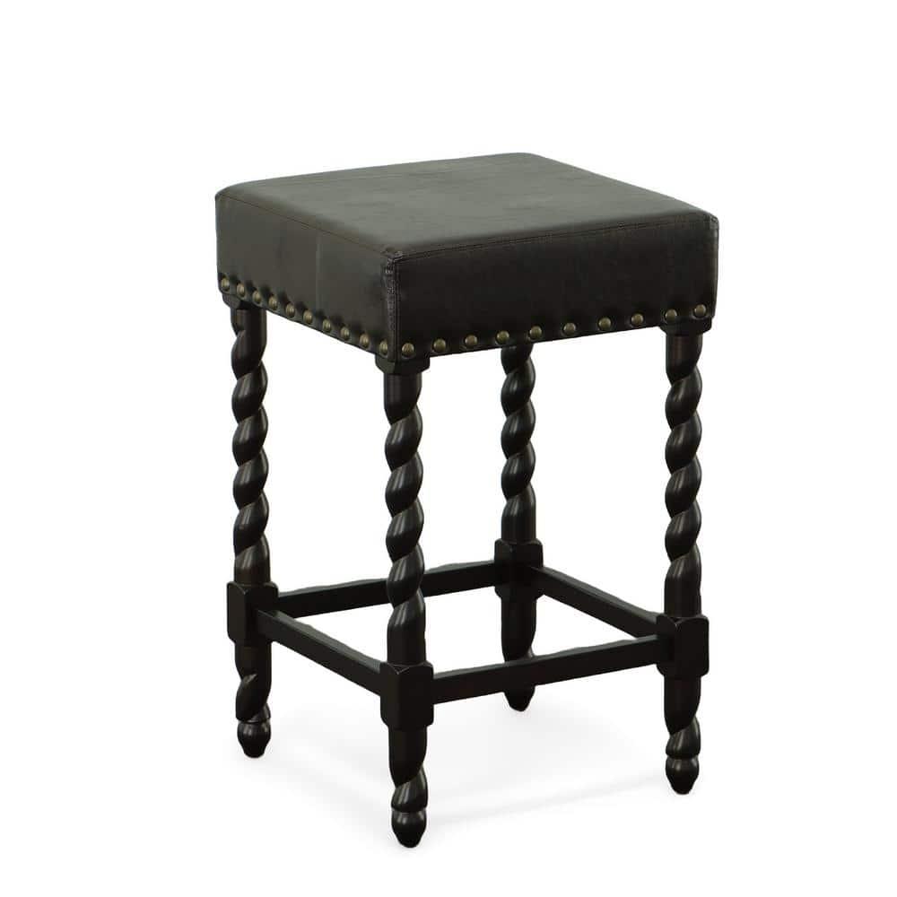 Carolina Living 24" Cadmus Counter Height Barstool Espresso and Table: Upholstered Vinyl, MDF Legs, Foam Fill