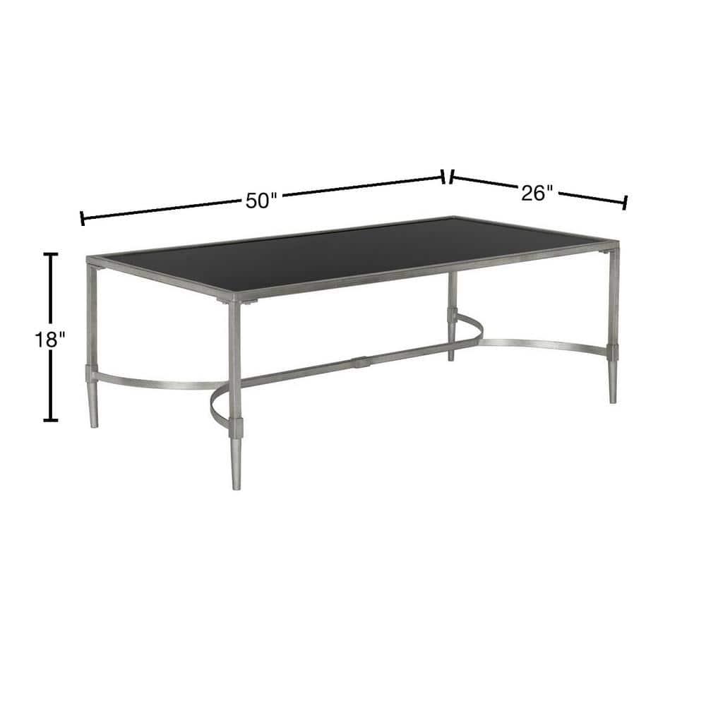 SAFAVIEH Antwan Solid Classic Coffee Table, Silver/Tempered Glass Top