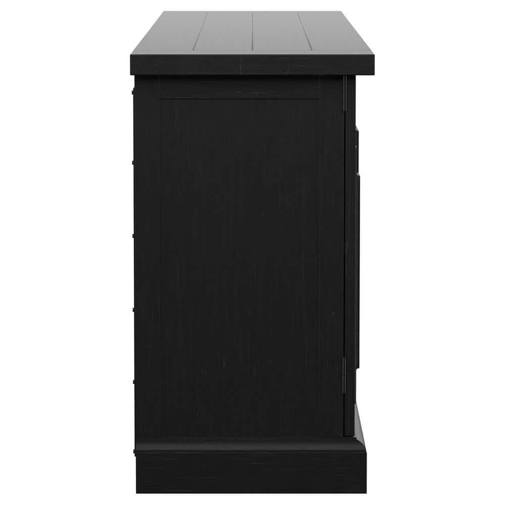 4-door Dining Sideboard Buffet Distressed Black