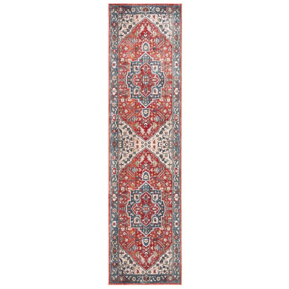 Vintage Persian VTP479 Power Loomed Runner Rug - Red/Blue - 2'2"x12' - Safavieh.