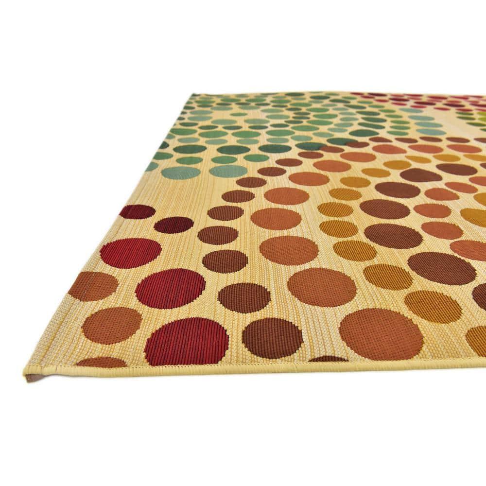 Unique Loom 5' 3 x 8' 0 Beige Outdoor Modern Spark Area Rug