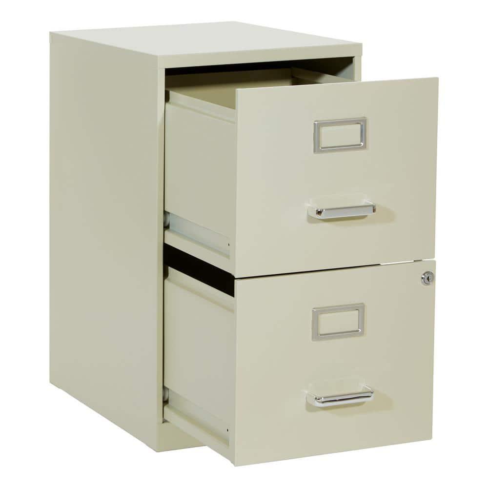 2 Drawer Locking Metal File Cabinet in Tan