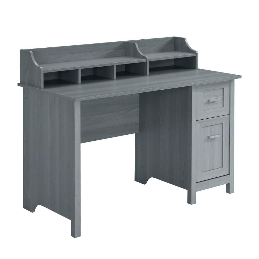 Classic Office Desk with Storage Gray - Techni Mobili