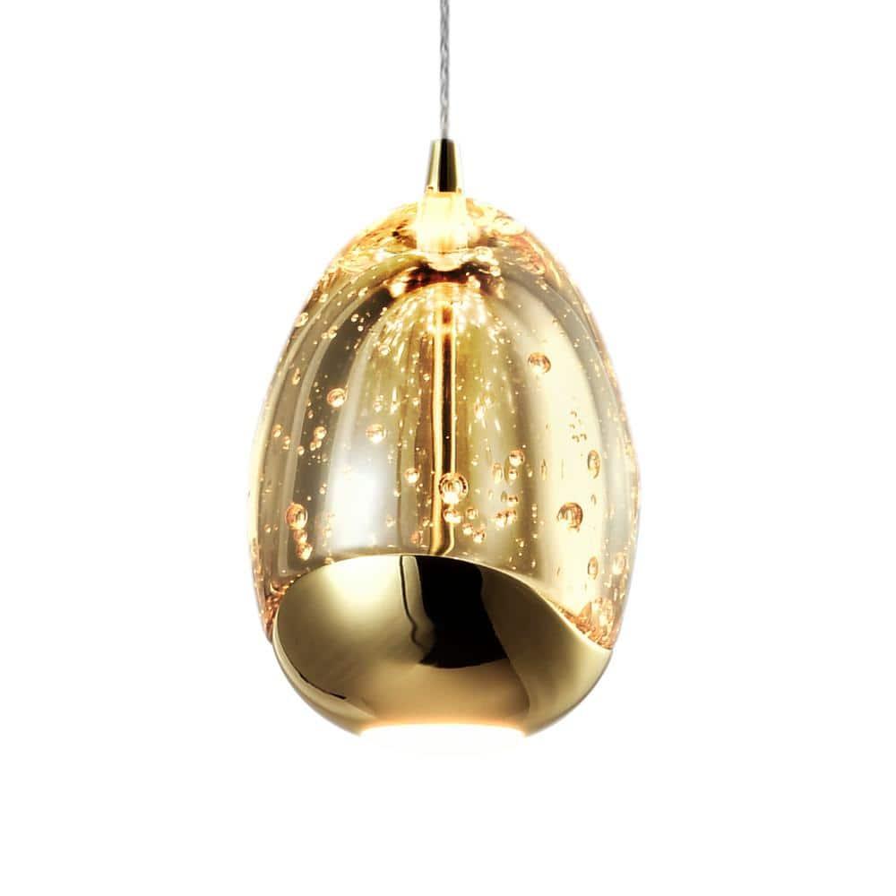 Venezia 3.5-in Integrated LED Height Adjustable ETL Certified Pendant Light with Glass Shade