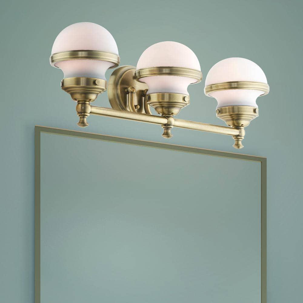 Livex Lighting Oldwick 3 - Light Vanity in  Antique Brass