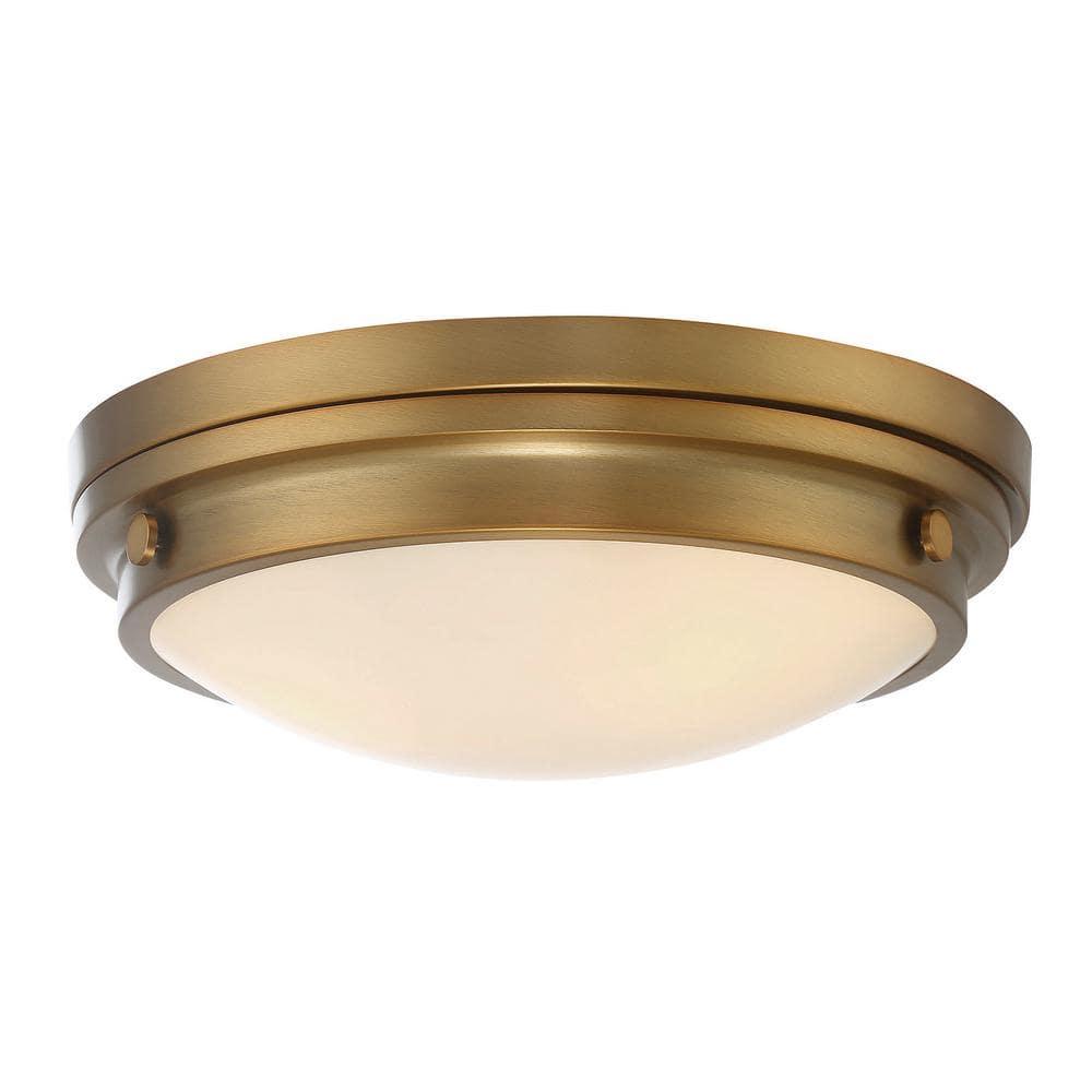 Savoy House Lucerne 3 - Light Flush Mount in  Warm Brass