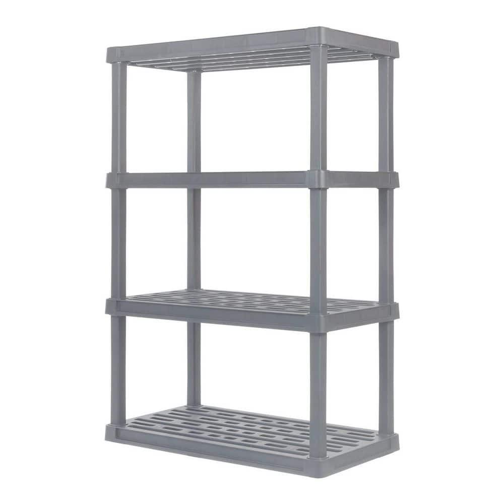 IRIS USA, Inc. 4-Tier Large Plastic Garage Storage Shelving Unit, Gray (18 W x 56 H x 36 D)