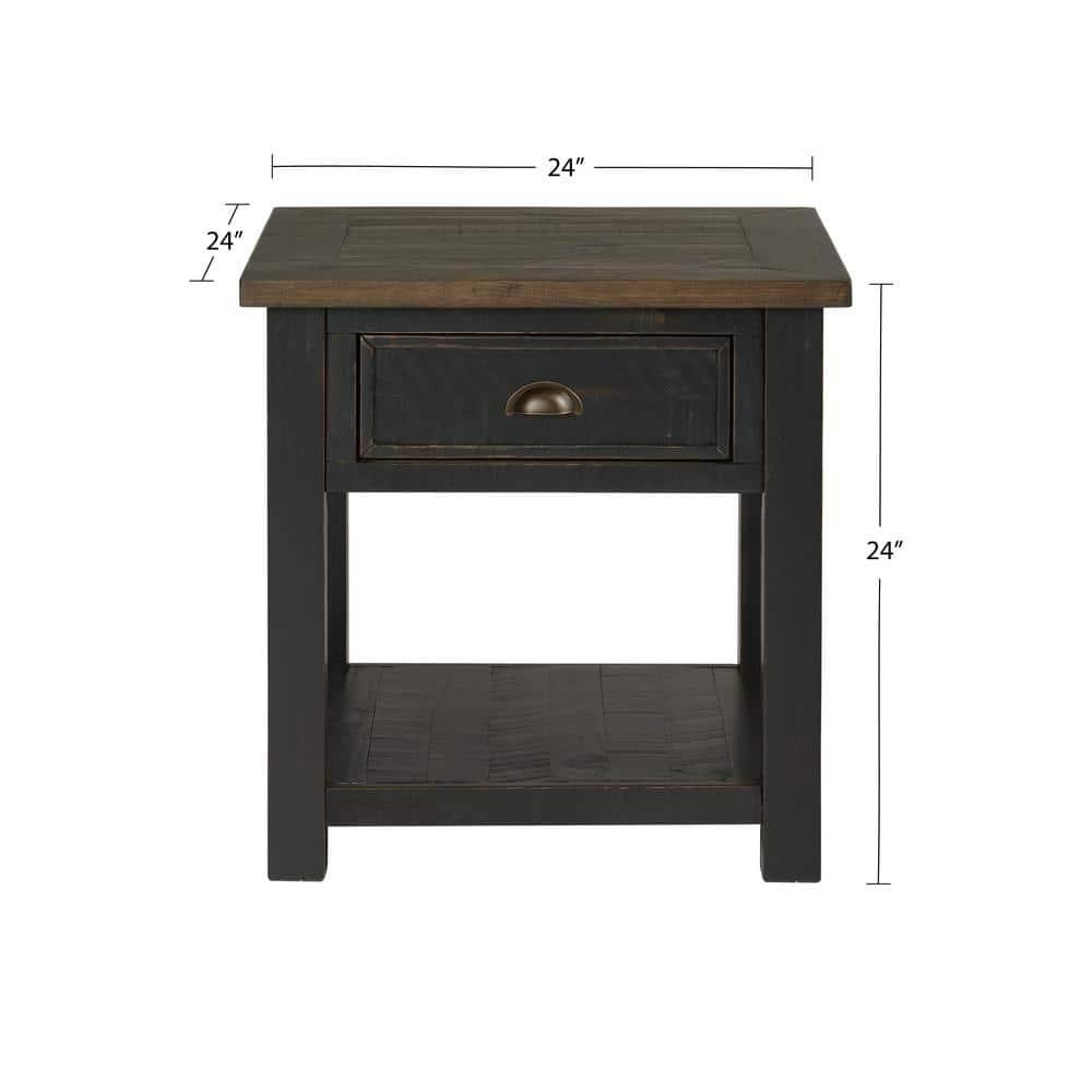 Martin Svensson Home Monterey End Table, Black and Brown