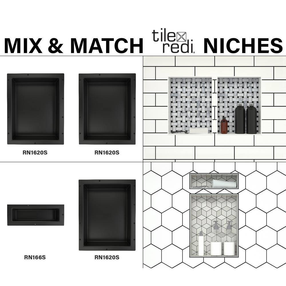 Tile Redi Rn1620s-Bi Redi Niche 16" Pvc Shelf - Tileable