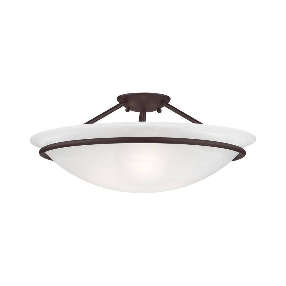 Livex Lighting Newburgh 3 - Light Semi-Flush Mount in  Bronze