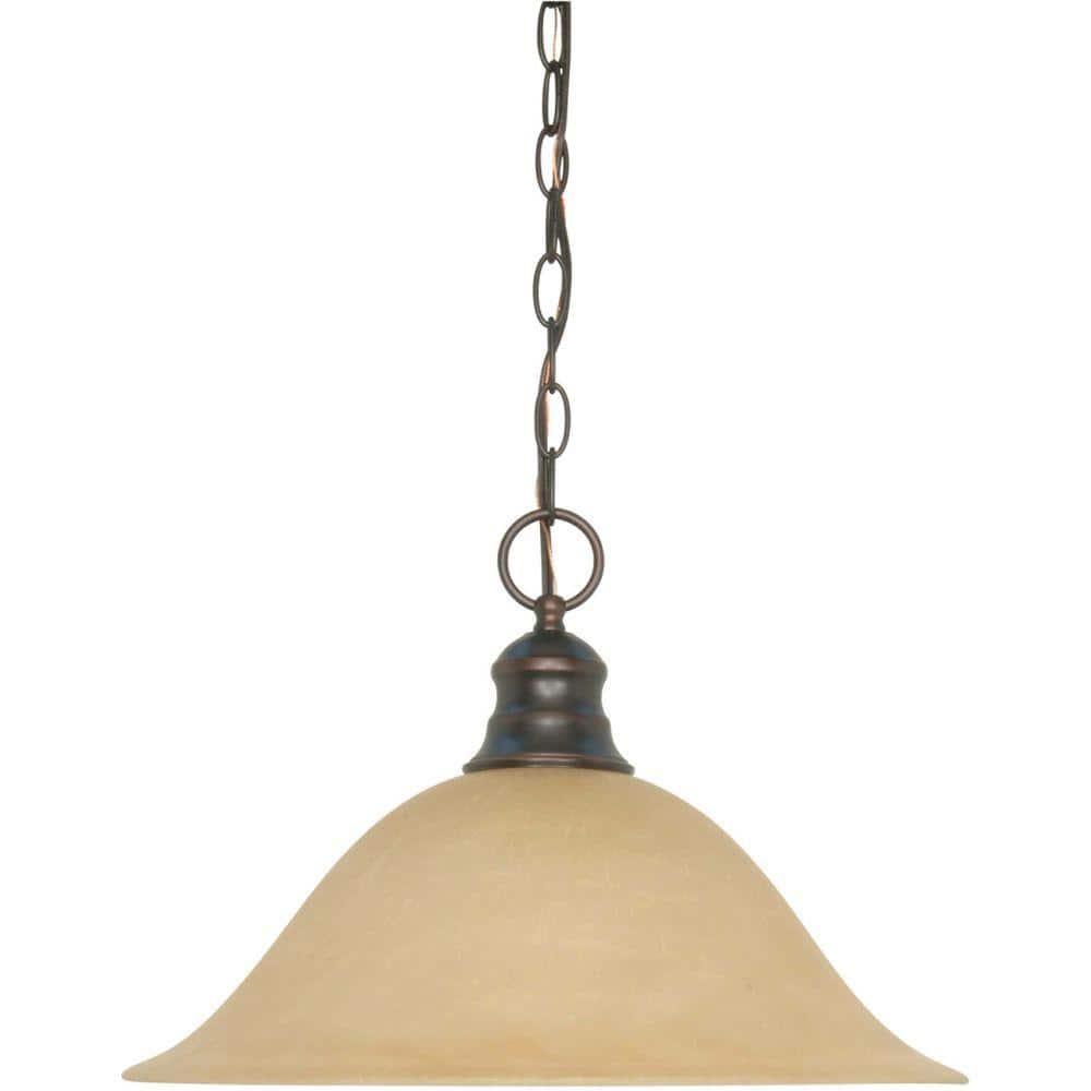Nuvo 60-1276 - 1 Light  16"  Pendant w/ Champagne Linen Washed Glass