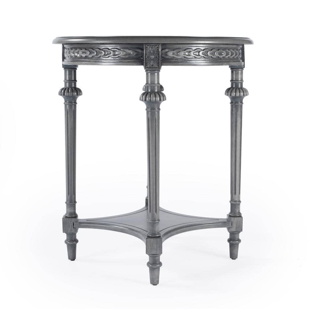 Butler Hellinger Round Gray Wood Lamp Table