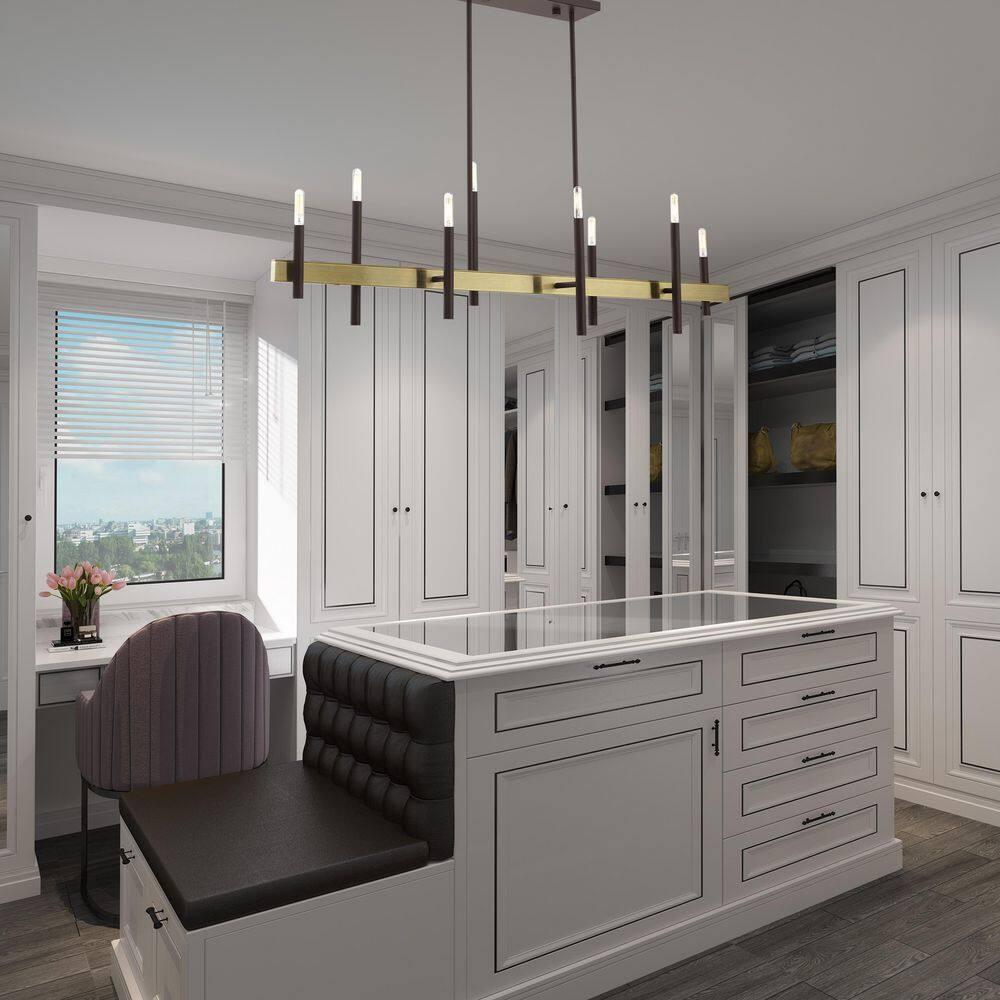 8 - Light Kitchen Island Modern Linear Chandelier