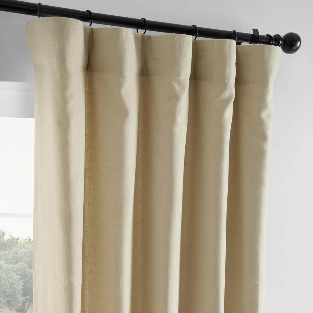 HPD HALF PRICE DRAPES French Linen Curtains 108 Inches Long Room Darkening Curtains for Bedroom & Living Room 50 X 108, (1 Panel), Walnut Beige